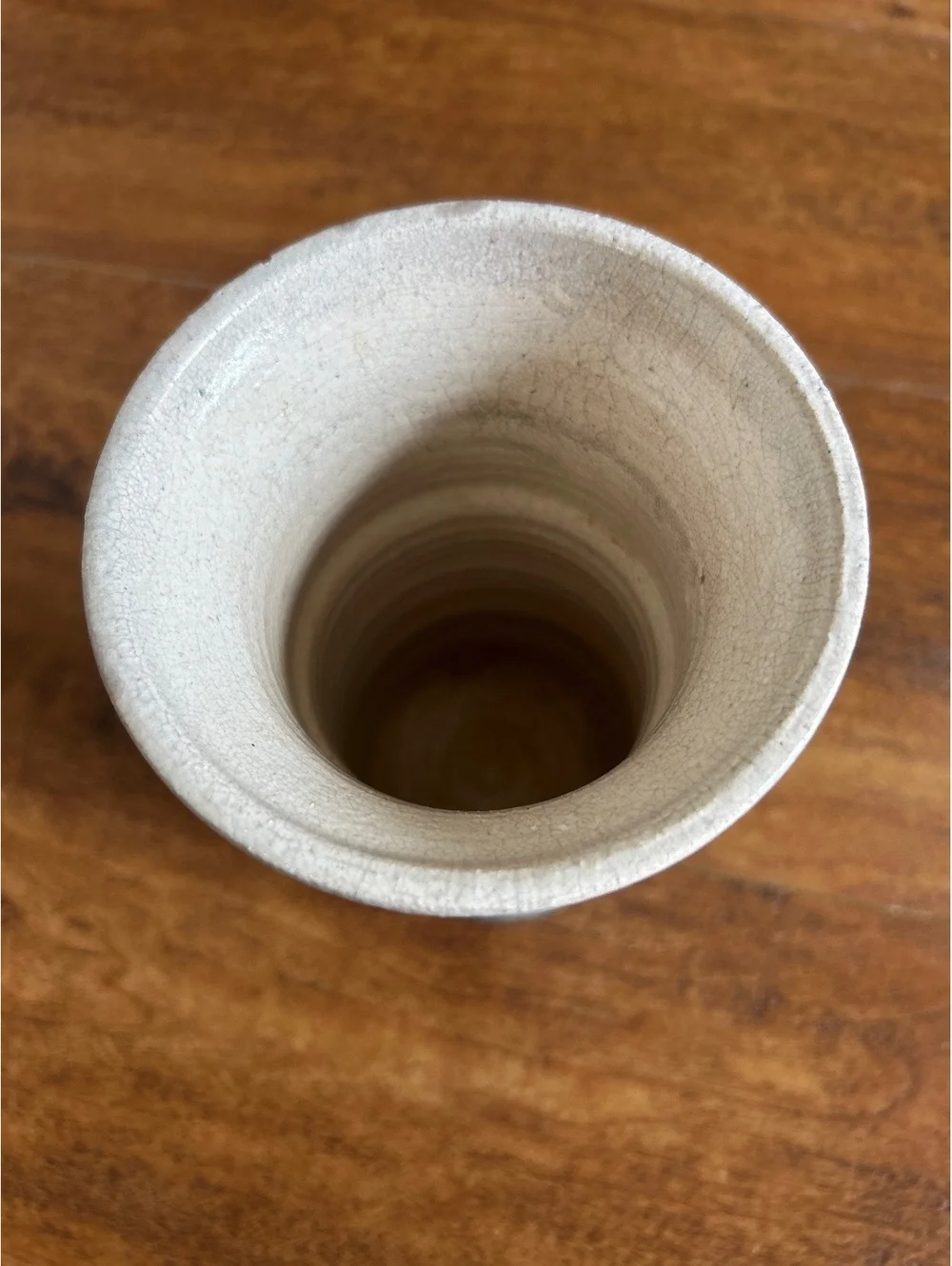 Handcrafted Signed Ceramic Vase with Artistic Glaze